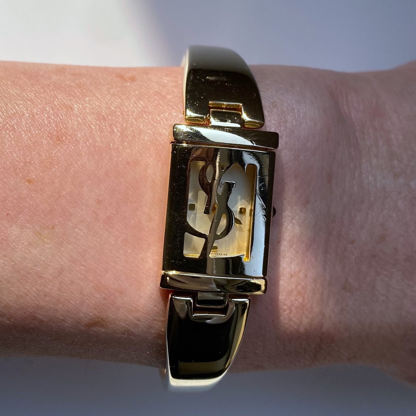 Yves Saint Laurent 1990s Gold Plated Bangle Watch