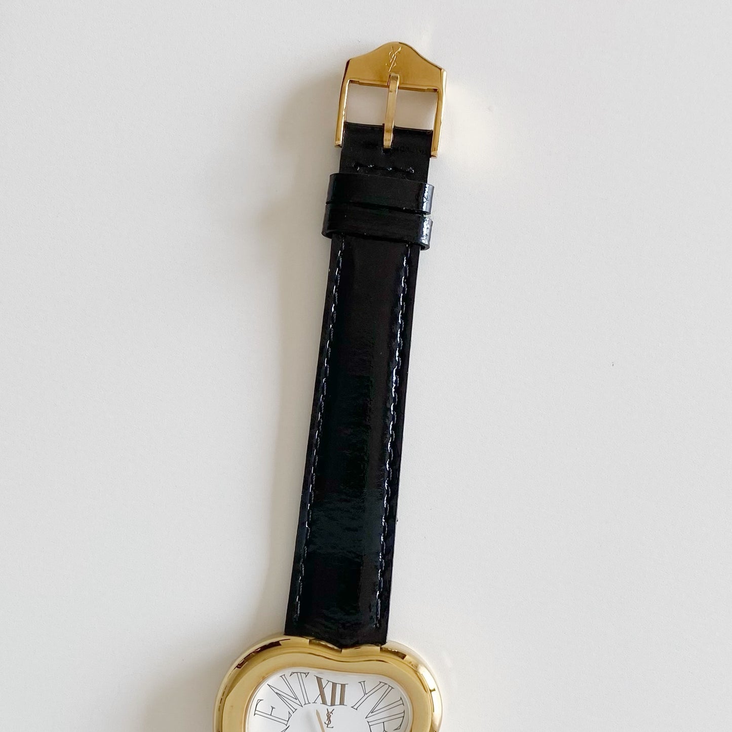 Yves Saint Laurent 1990s Heart Shaped Gold Plated Watch