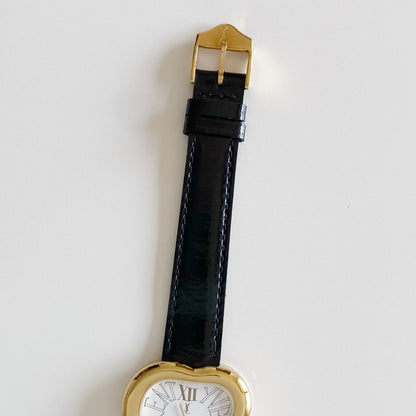 Yves Saint Laurent 1990s Heart Shaped Gold Plated Watch