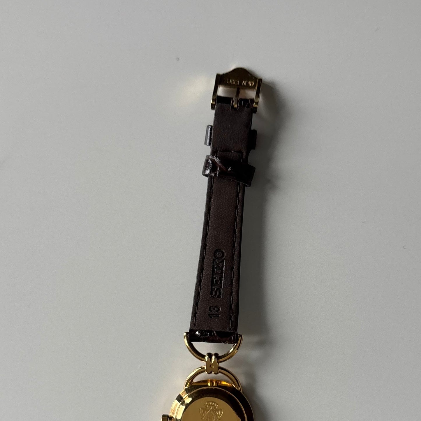 Gucci 1990s Cream Dial Horsebit Gold Plated Watch