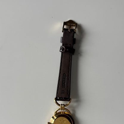 Gucci 1990s Cream Dial Horsebit Gold Plated Watch