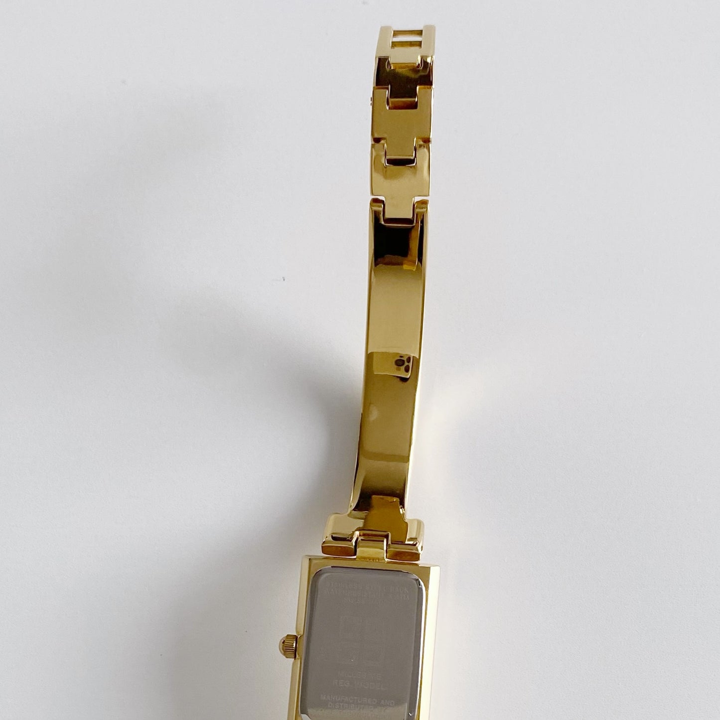 Givenchy 1990s Rectangular Gold Plated Bangle Watch