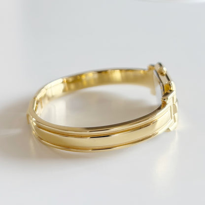 Givenchy 1990s Black Dial Gold Plated Bangle Watch