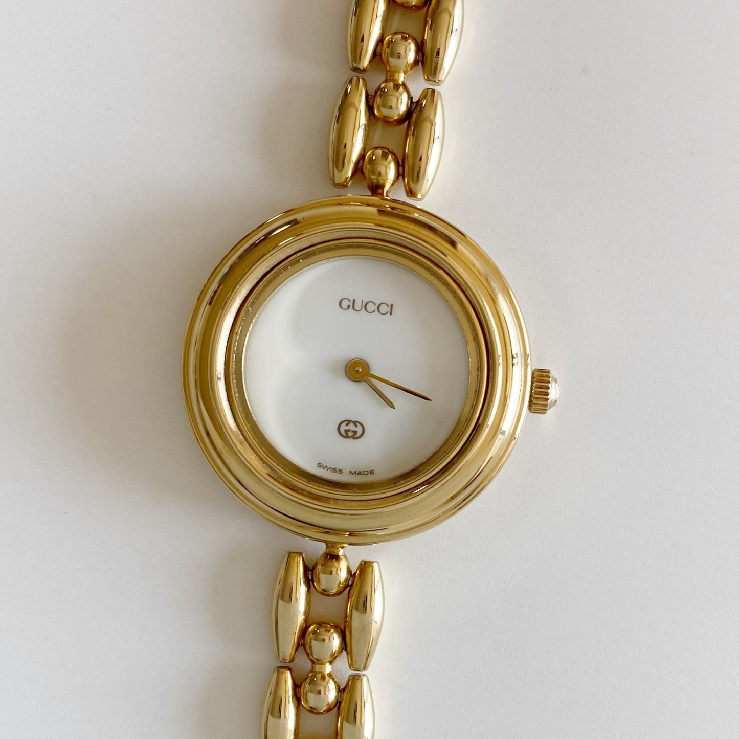 Gucci 1990s Interchangeable Bezel Gold Plated Watch with 6 bezels, case (165mm)