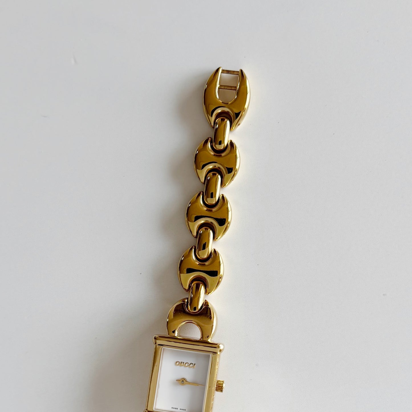 Gucci 1990s Interchangeable Strap Gold Plated Watch Watch with 3 belts, case