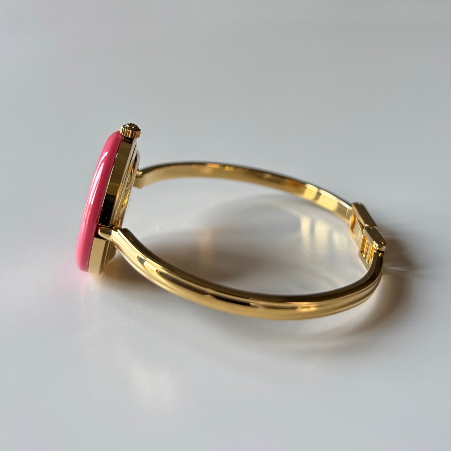 Gucci 1990s Interchangeable Bezel Gold Plated Bangle Watch with case, 12 bezels