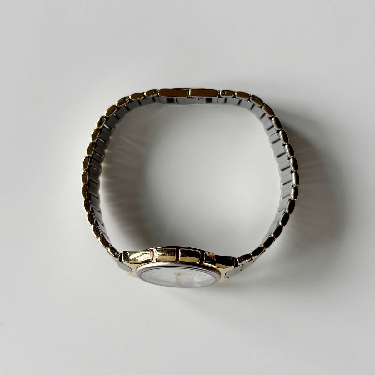 Yves Saint Laurent 1990s Round Dial Two-Tone Gold-Plated Watch