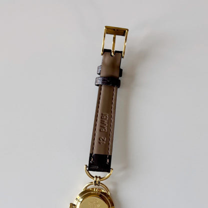 Gucci 1990s Seashell Dial Horsebit Gold Plated Watch
