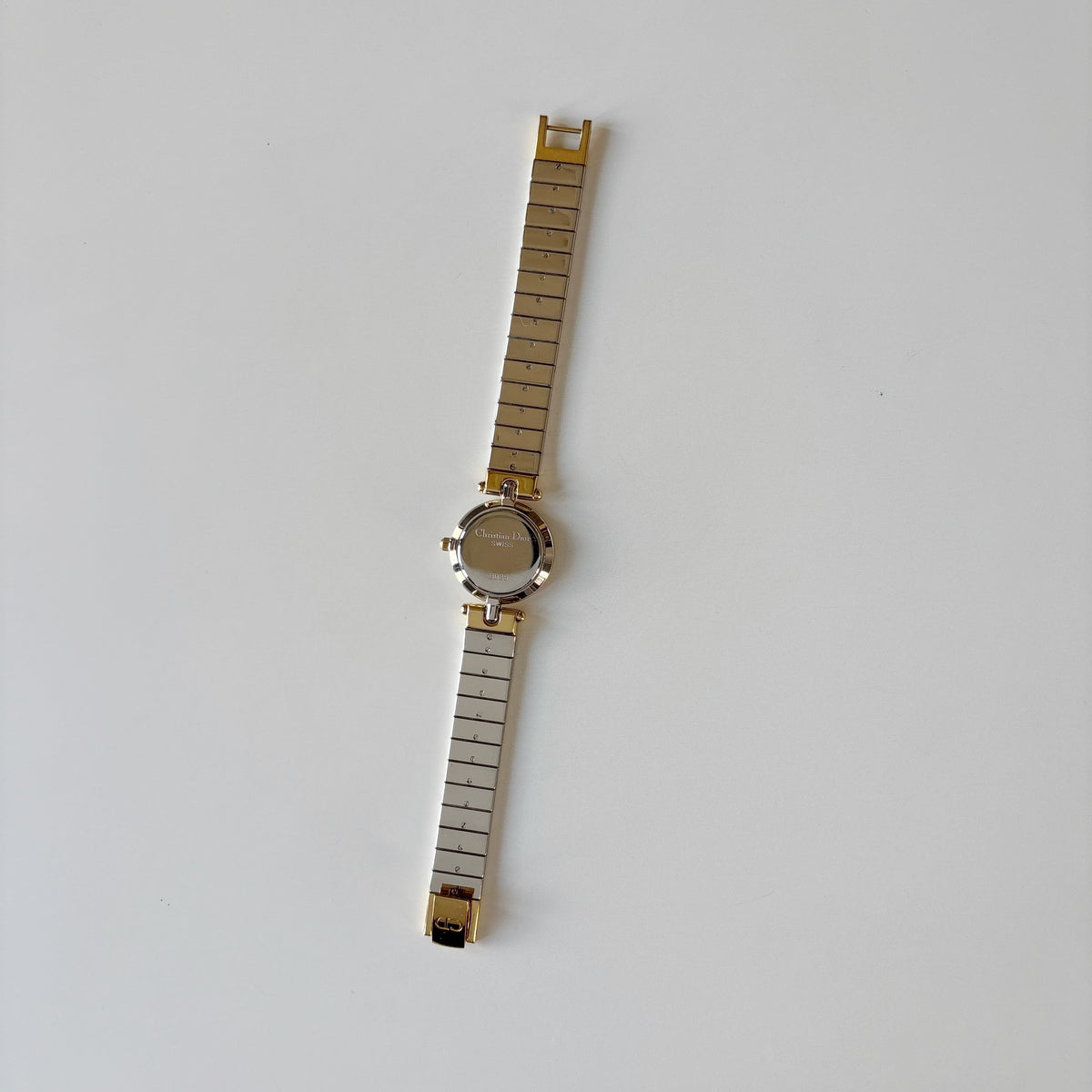 Dior 1990s Round Dial Gold Plated Two Tone Watch