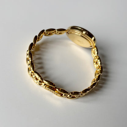 Gucci 1990s Interchangeable Bezel Gold Plated Rice Chain Watch with 6 bezels, case (160mm)