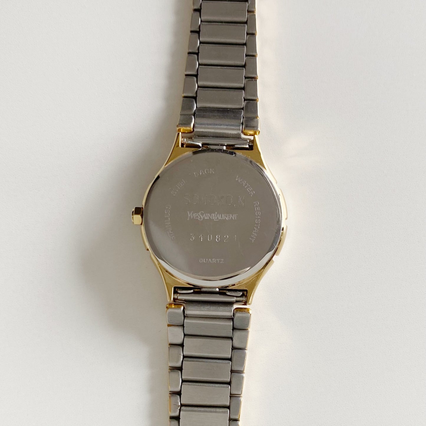 Yves Saint Laurent 1990s Moon Phase Two Tone Watch