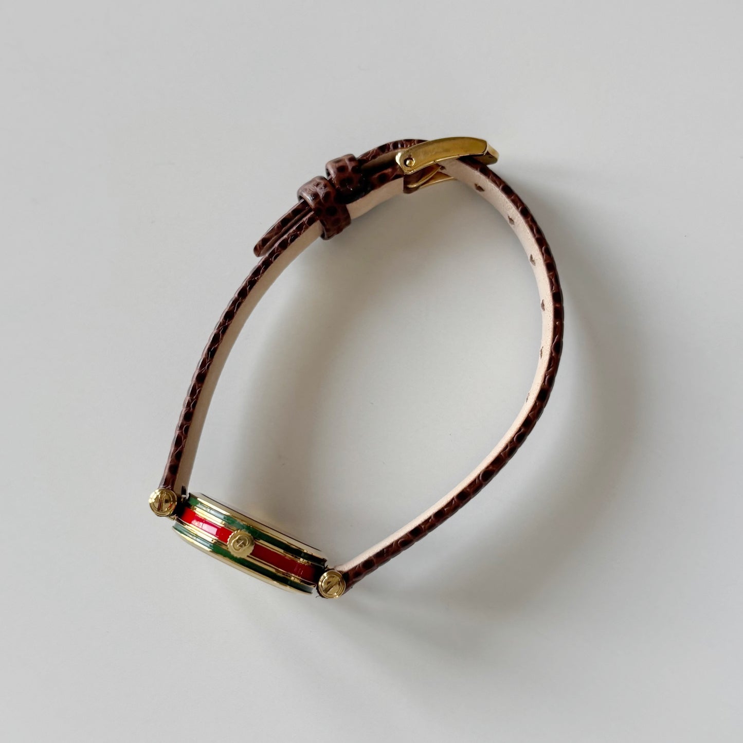 Gucci 1990s Round Dial Gold Plated Watch
