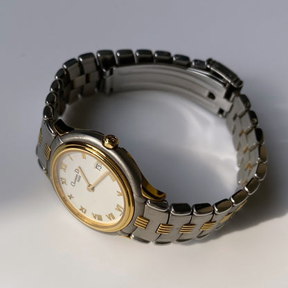 Dior 1990s Date Two Tone Watch