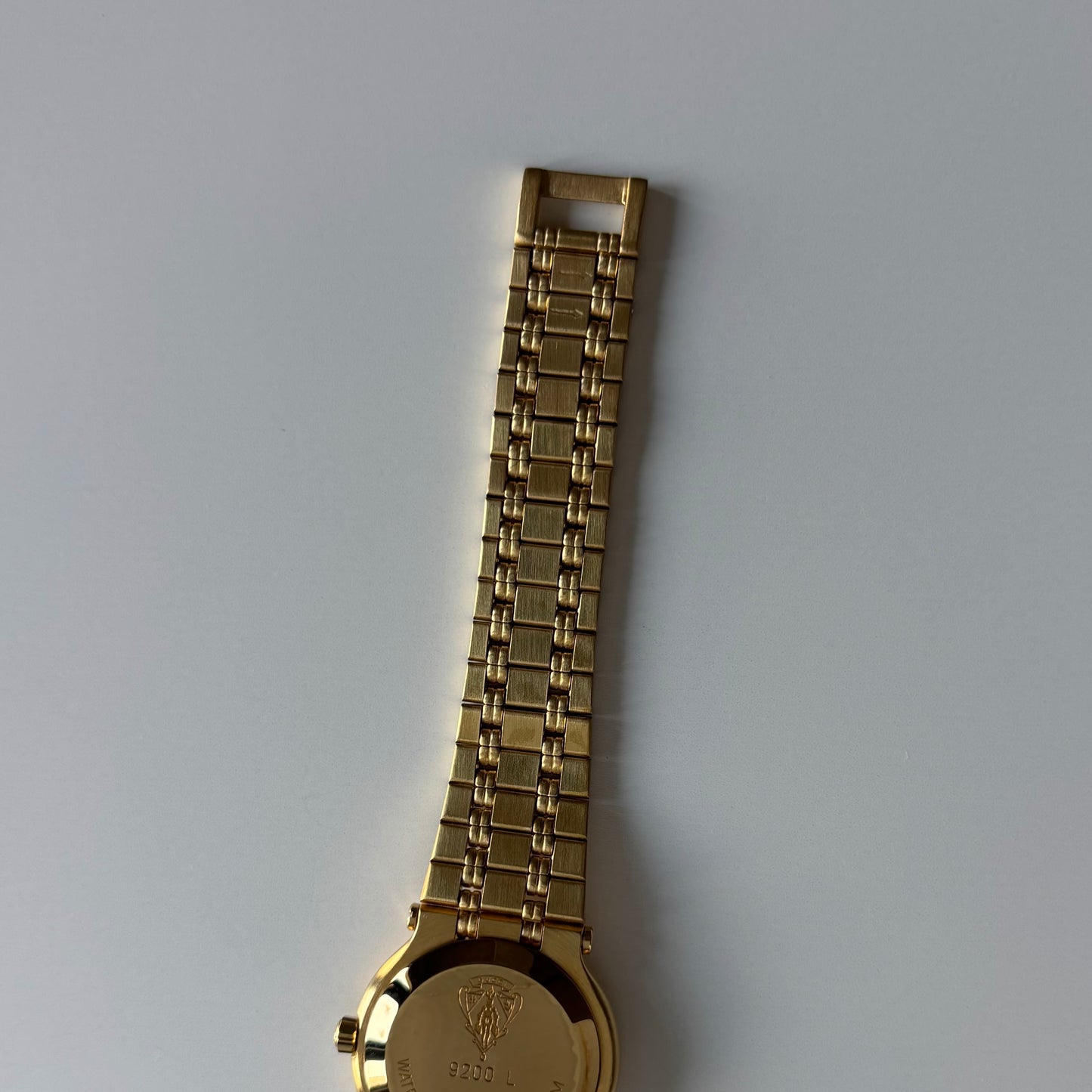 Gucci 1990s Date Round Dial Gold Plated Watch