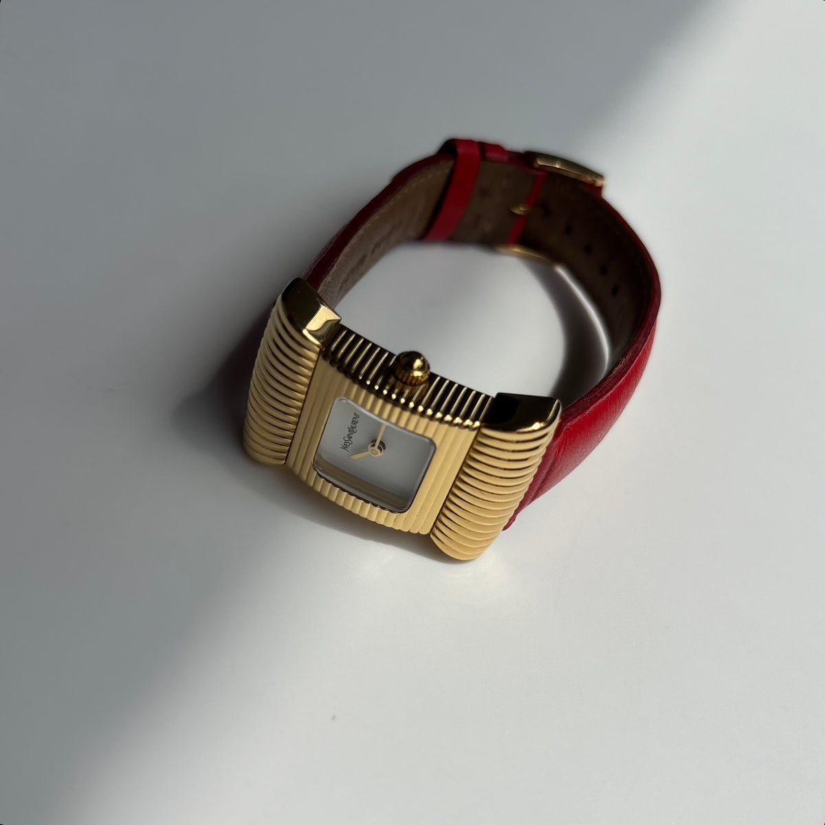Yves Saint Laurent 1990s Ribbon Gold Plated Watch