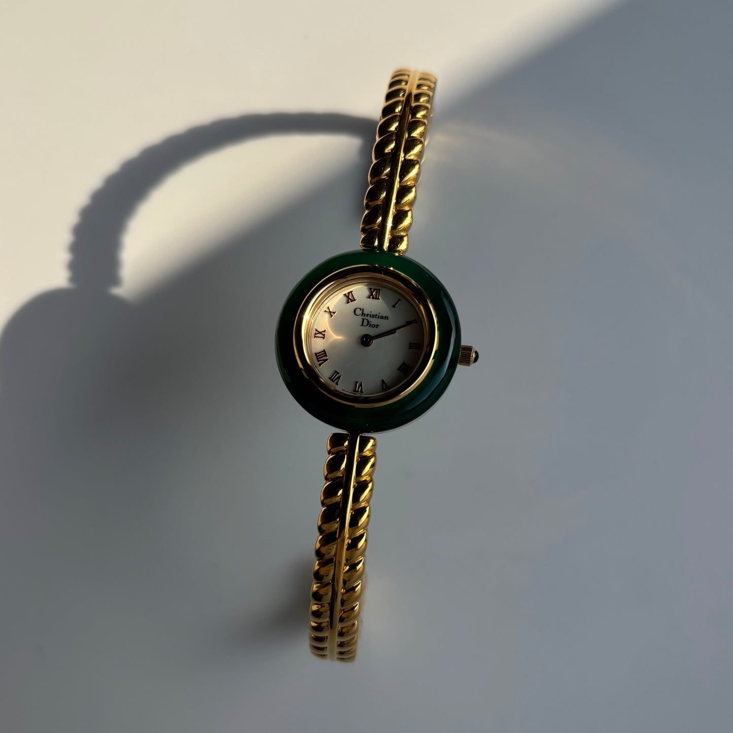 Dior 1990s Interchangeable Bezel Gold Plated Watch with 3 bezels