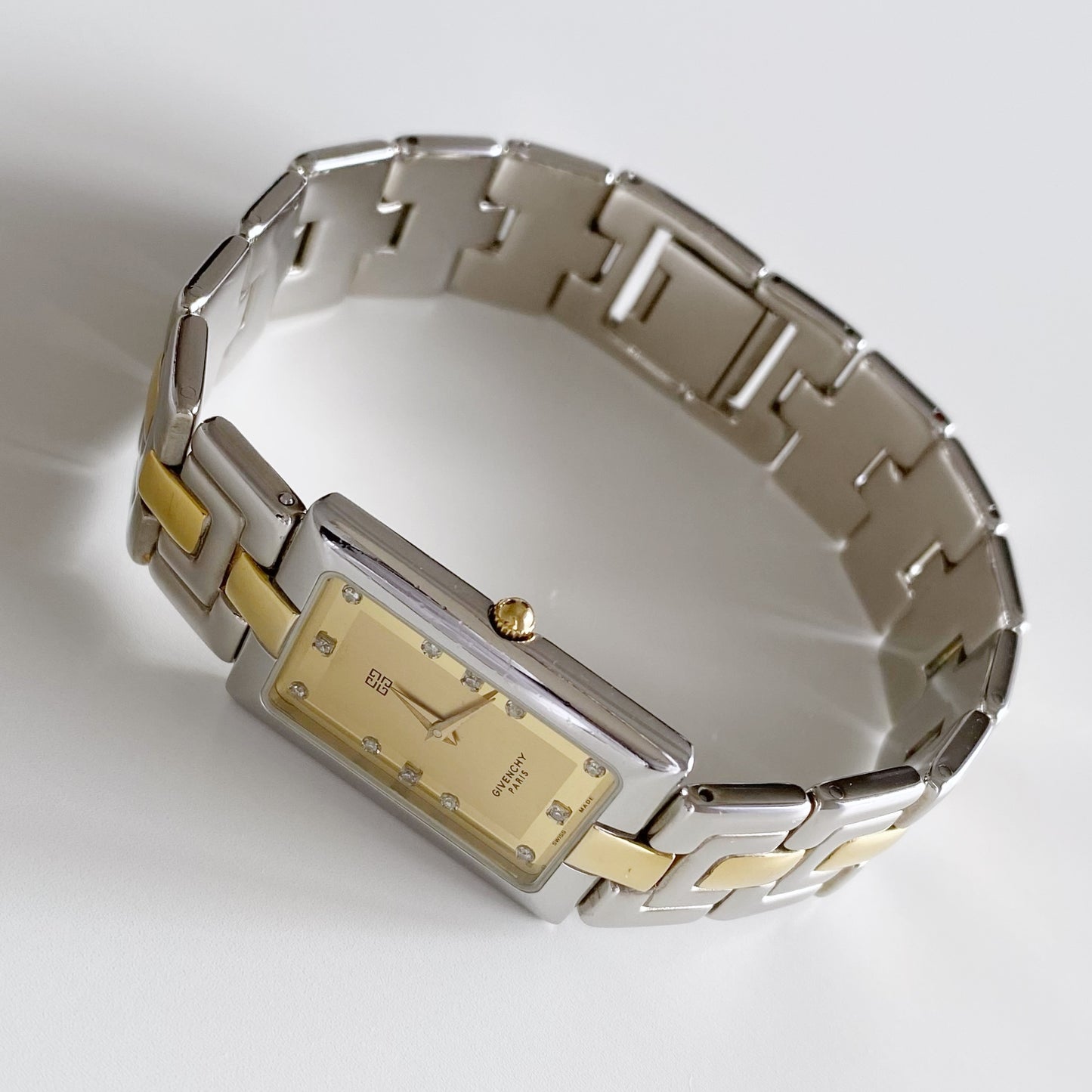 Givenchy 1990s Tank Two Tone Watch
