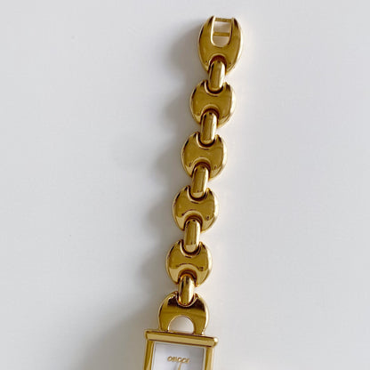 Gucci 1990s Interchangeable Belt Gold Plated Watch with 3 strap, case