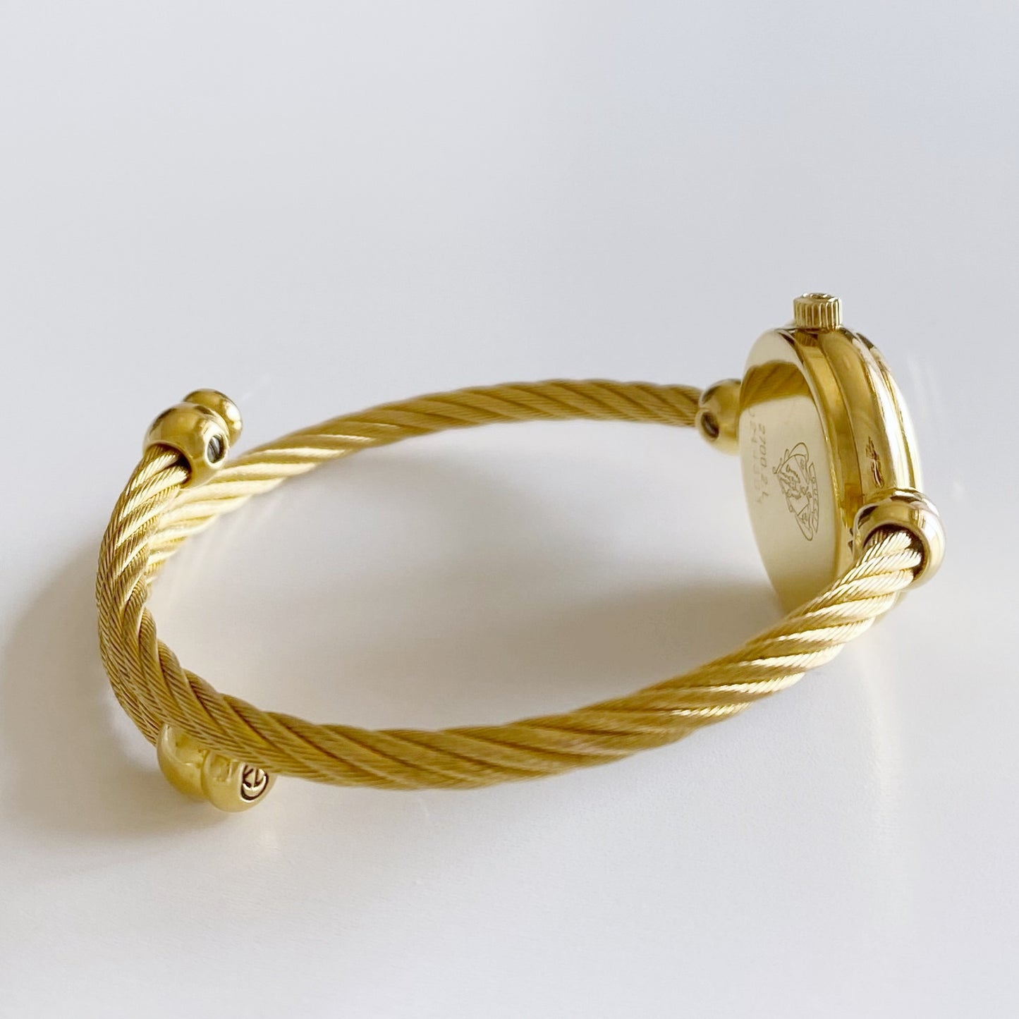 Gucci 1990s Seashell Dial Gold Plated Bangle Watch