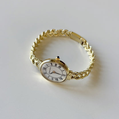 Tiffany 1990s 14K Oval Dial Cocktail Watch