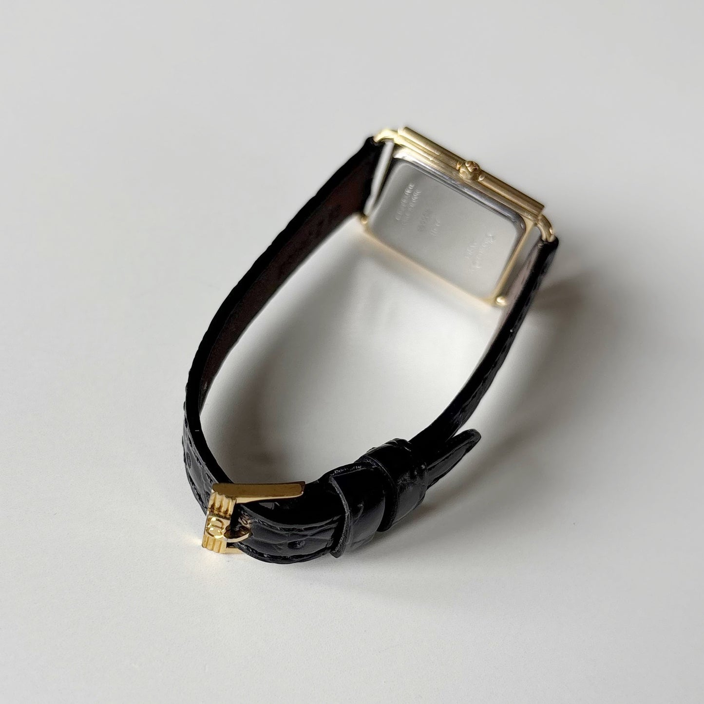 Dior 1990s CD Logo Tank Gold Plated Watch