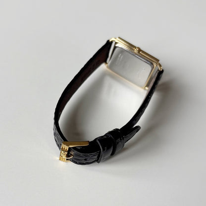 Dior 1990s CD Logo Tank Gold Plated Watch