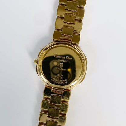 Dior 1990s Octagon Gold Plated Watch