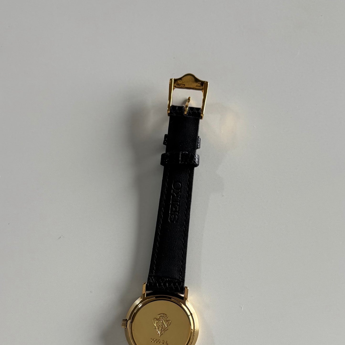 Gucci 1990s Round Dial Gold Plated Watch