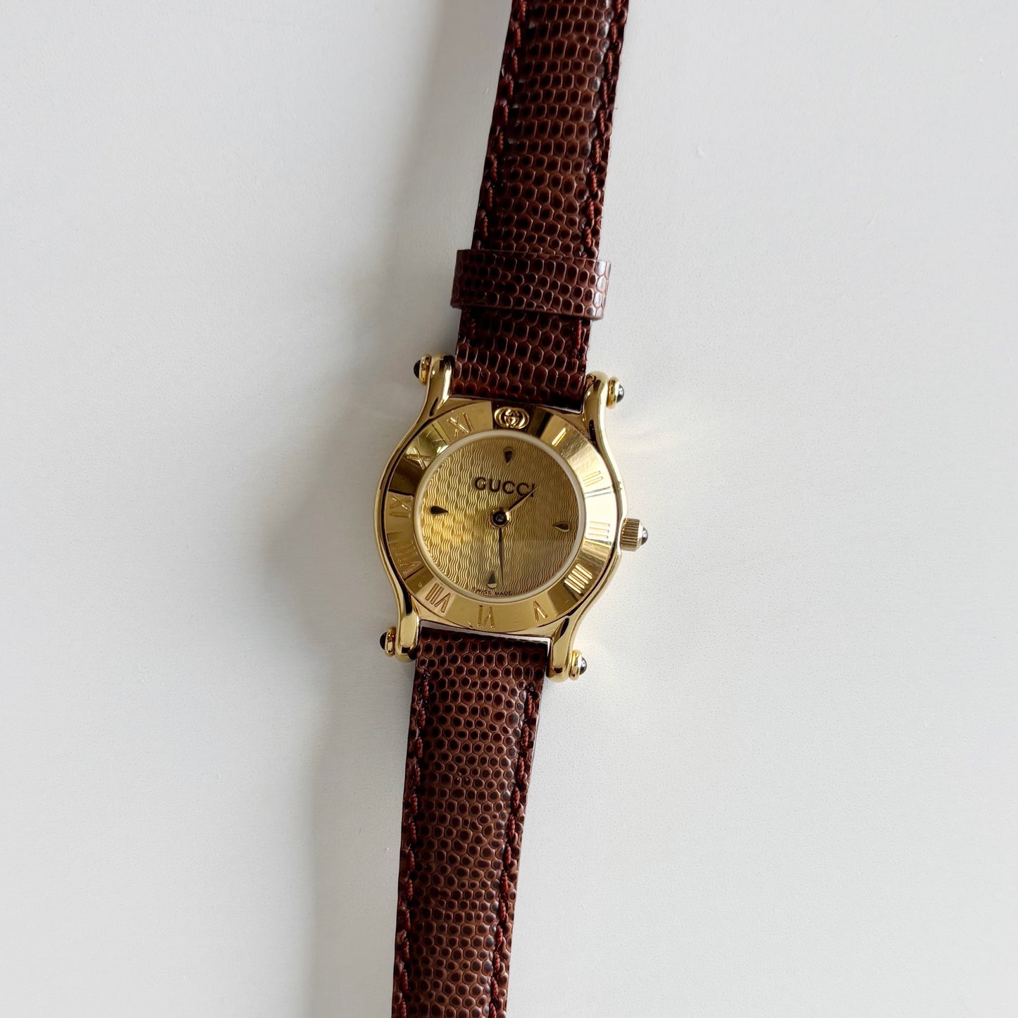 Gucci 1990s Gold Dial Gold Plated Watch