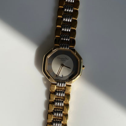 Dior 1990s Octagon Two Tone Watch