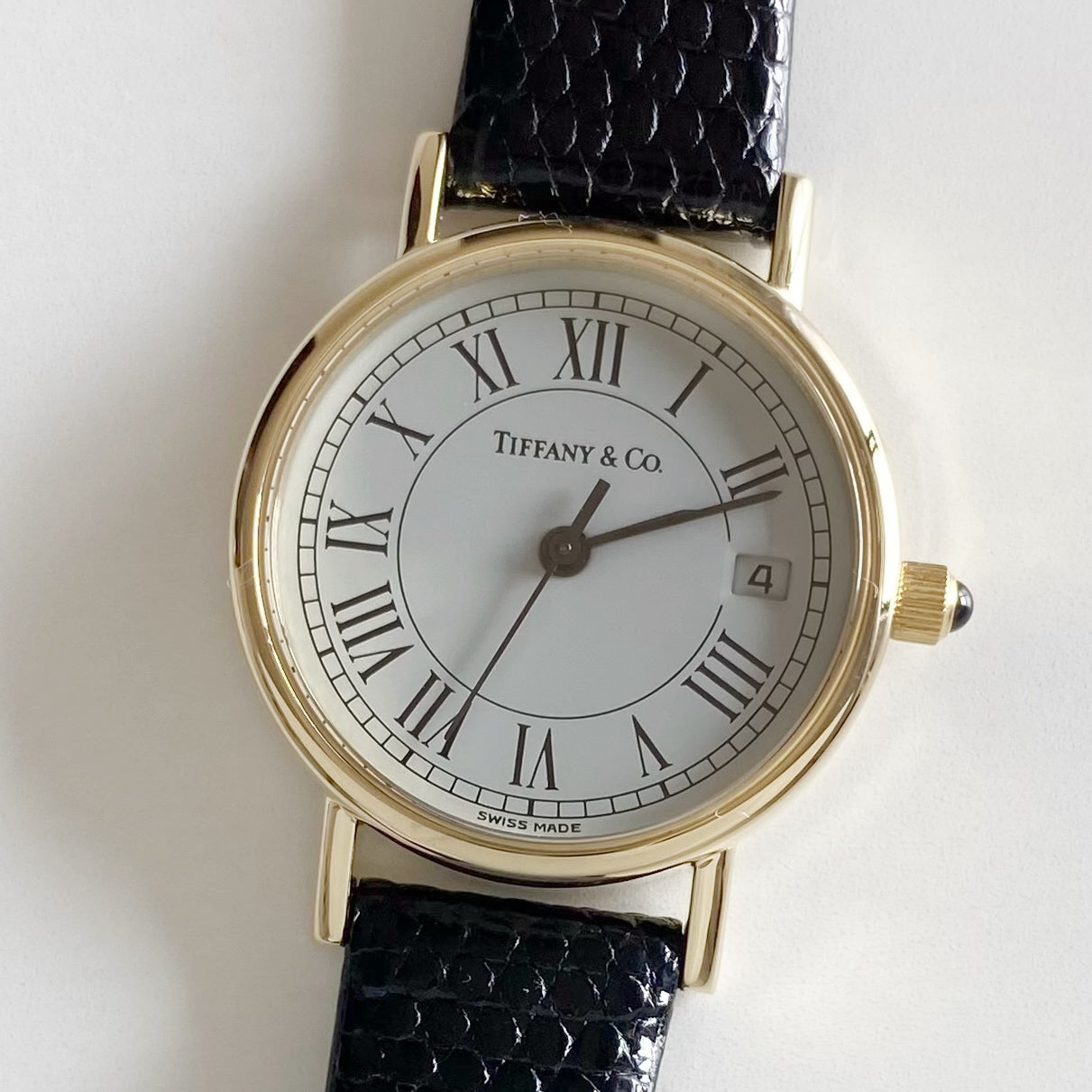 Tiffany 1990s 14K Solid Gold Round Watch