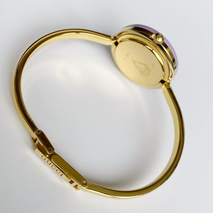 Gucci 1990s Interchangeable Bezel Gold Plated Bangle Watch with 12 bezels, case