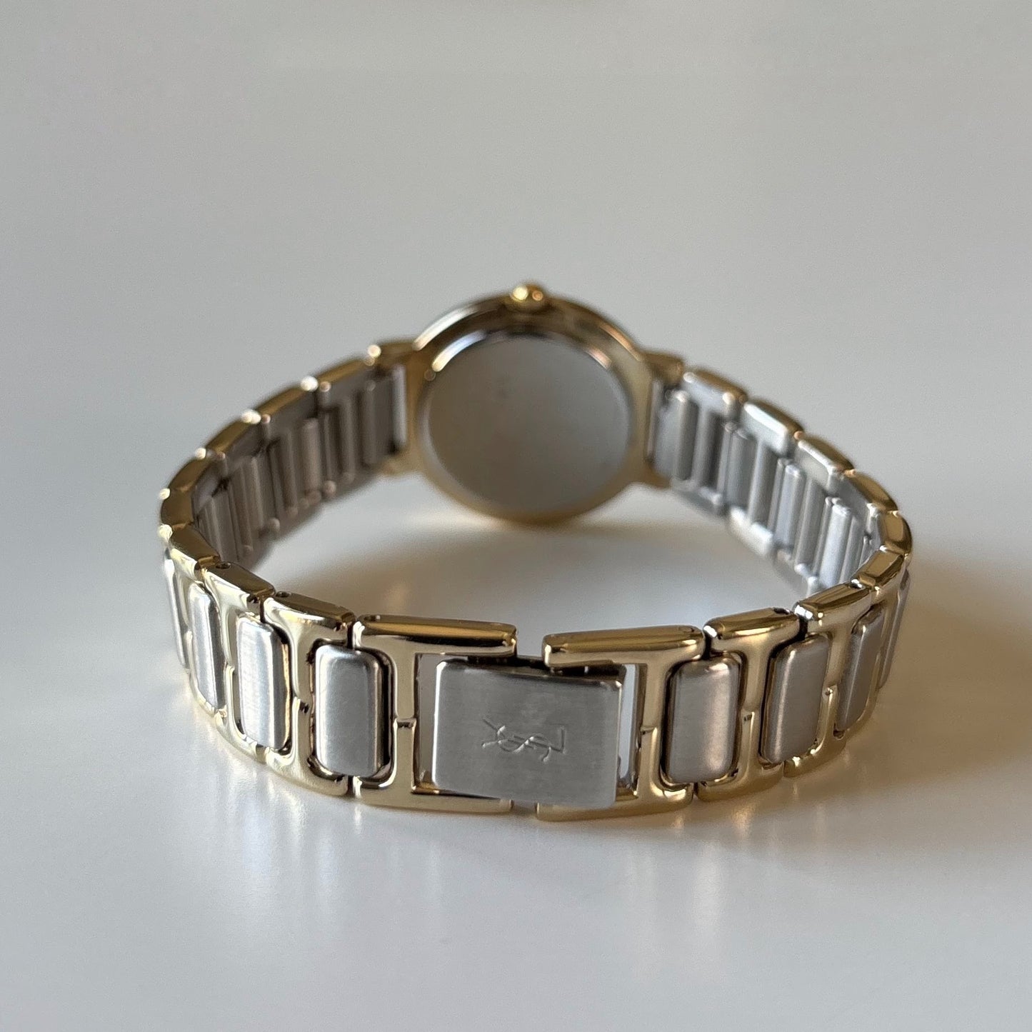Yves Saint Laurent 1990s Round Dial Two Tone Watch