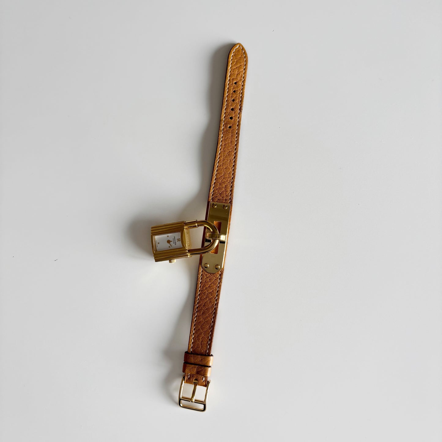 Hermes 1990s Kelly Gold Plated Watch
