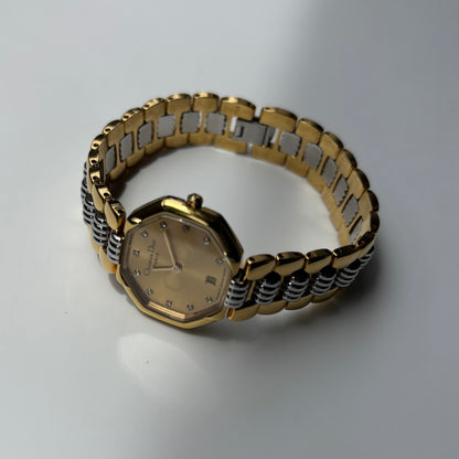 Dior 1990s Octagon Dial Two Tone Watch