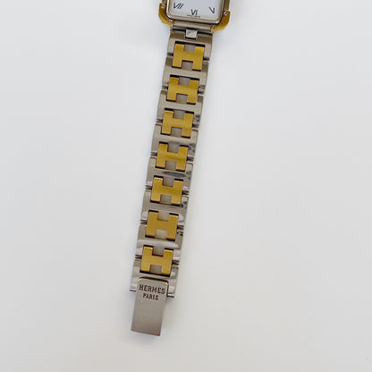 Hermes 1990s Two Tone Tank Watch