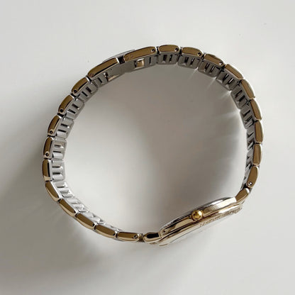 Yves Saint Laurent 1990s Round Dial Two Tone Watch (Large)