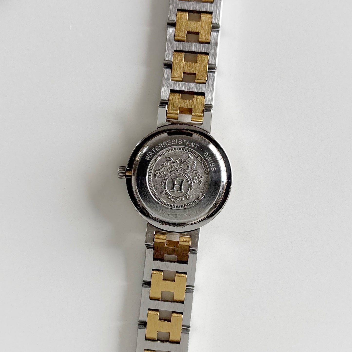Hermes 1990s Clipper Date Two Tone Watch