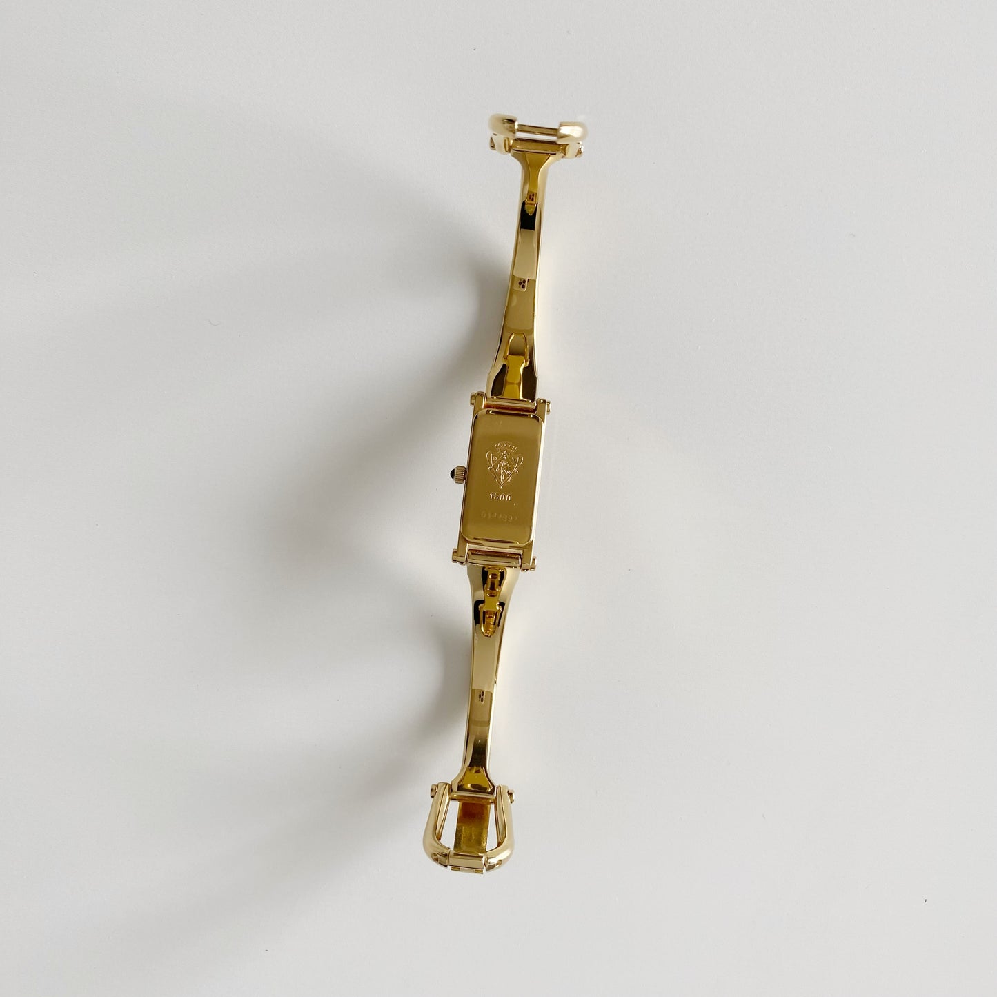 Gucci 1990s Gold Dial Gold Plated Bangle Watch