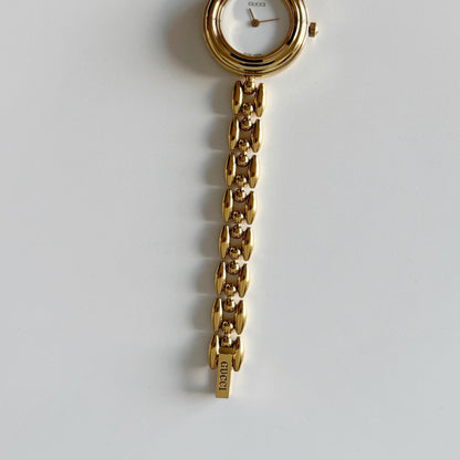 Gucci 1990s Interchangeable Bezel Gold Plated Watch with 6 bezels, case (160mm)