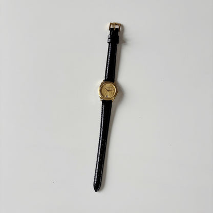 Dior 1990s Date CD Logo Round Dial Gold Plated Watch