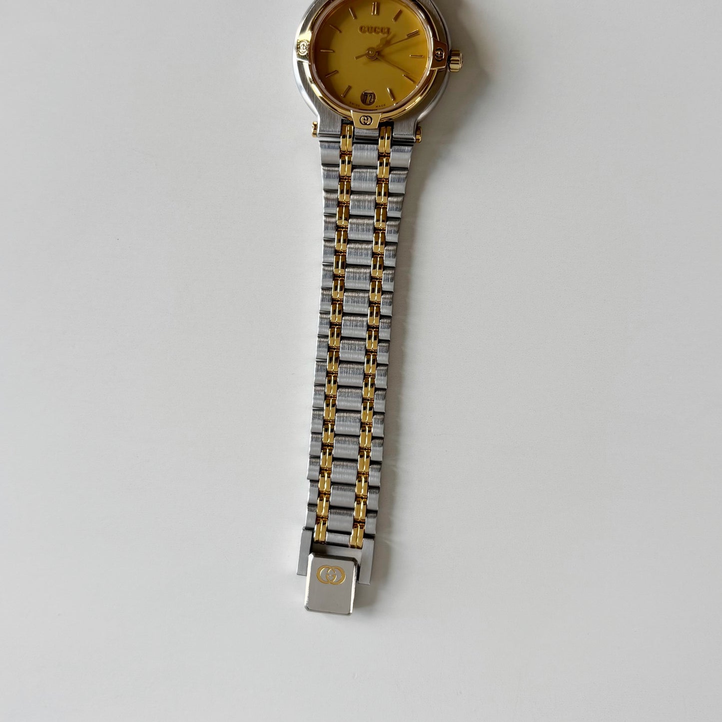 Gucci 1990s Date Round Dial Two Tone Watch