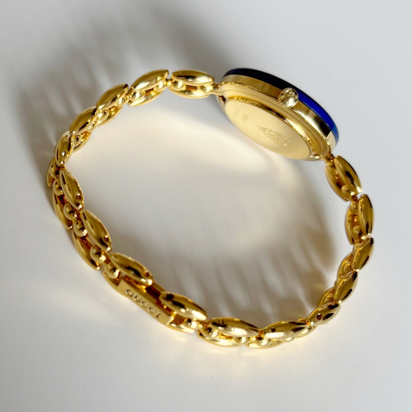 Gucci 1990s Interchangeable Bezel Gold Plated Watch with 6 bezels, case (162mm)