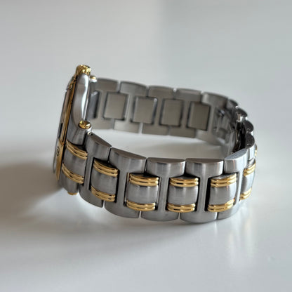 Gucci 1990s Date Round Dial Two-Tone Gold-Plated Watch (Large)