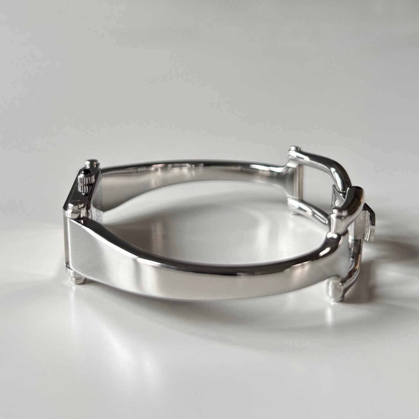 Gucci 1990s Rectangular Dial Stainless steel Bangle Watch