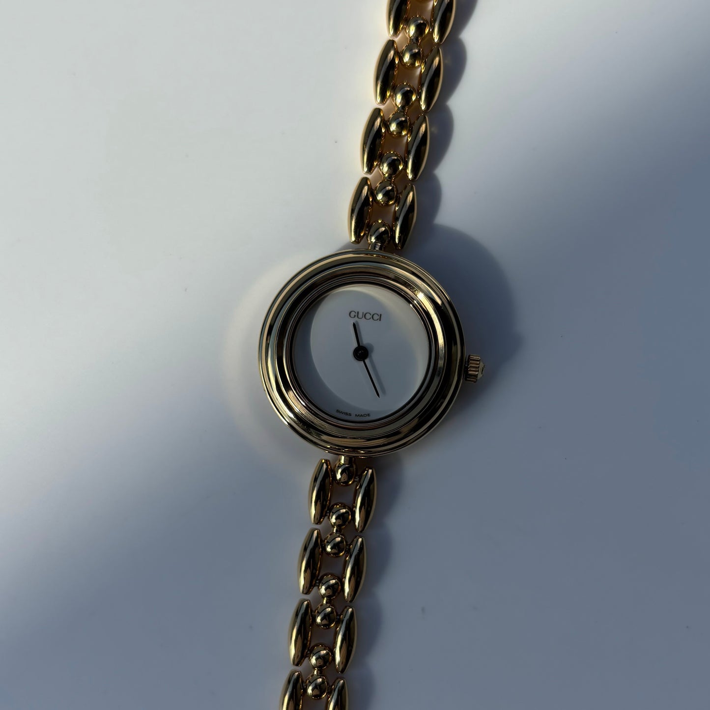 Gucci 1990s Interchangeable Bezel Gold Plated Watch with 6 bezels, case (160mm)