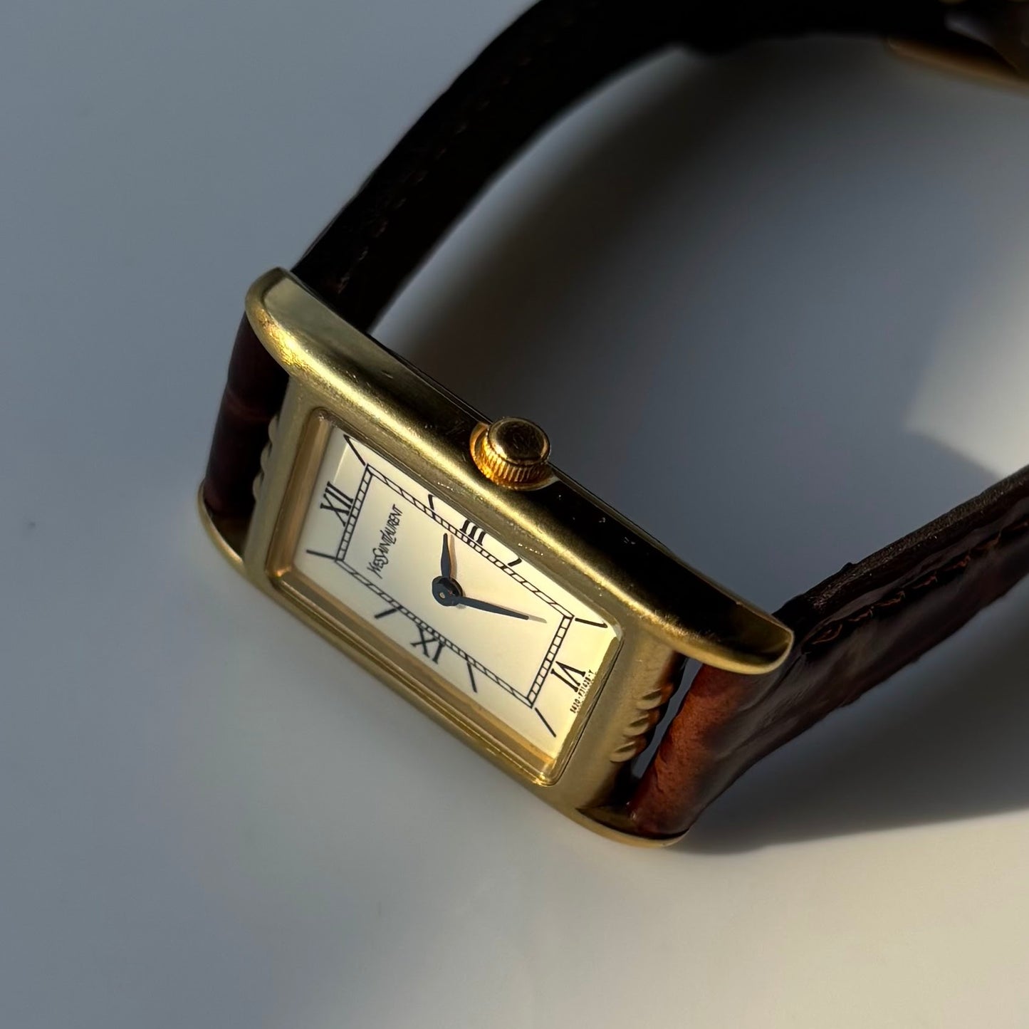 Yves Saint Laurent 1990s Tank Gold Plated Watch