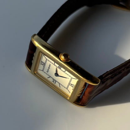 Yves Saint Laurent 1990s Tank Gold Plated Watch