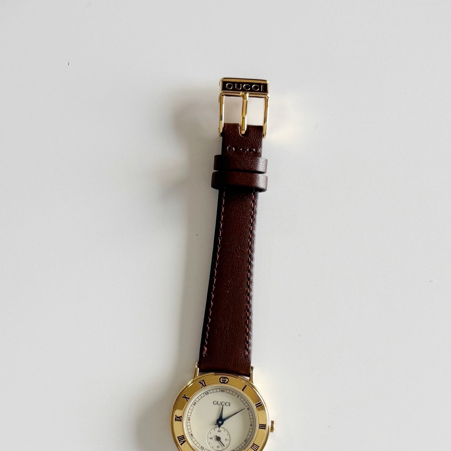 Gucci 1990s Sub second Round Dial Watch