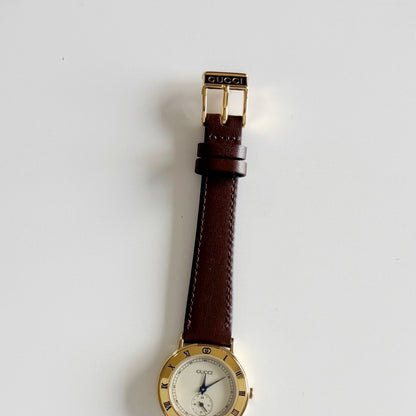 Gucci 1990s Sub second Round Dial Watch